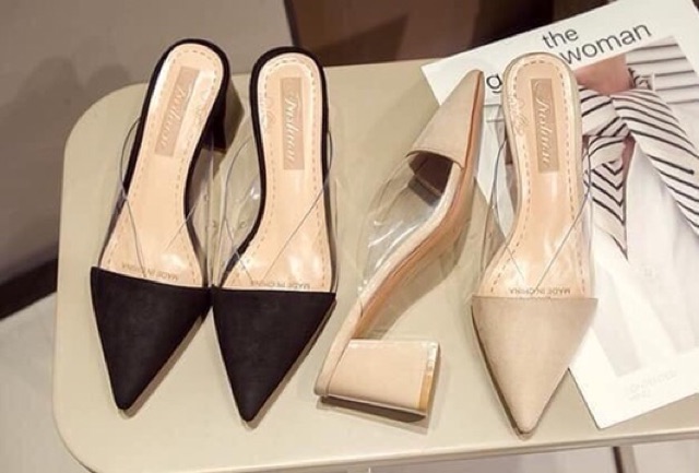 [Mã FASHION1111B hoàn 10% tối đa 100K xu đơn 250K] (HÀNG SẴN) SỤC QUAI TRONG - DA LỘN PHỐI MICA - MŨI NHỌN - ĐẾ TRỤ 6CM | BigBuy360 - bigbuy360.vn