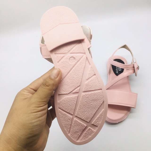 Sandal quai chéo da siêu mềm đẹp suất sắc cho bé gái đi học