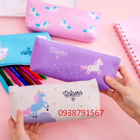 Hộp đựng bút chì Unicorn cho trẻ em học tập Túi văn phòng phẩm trẻ em