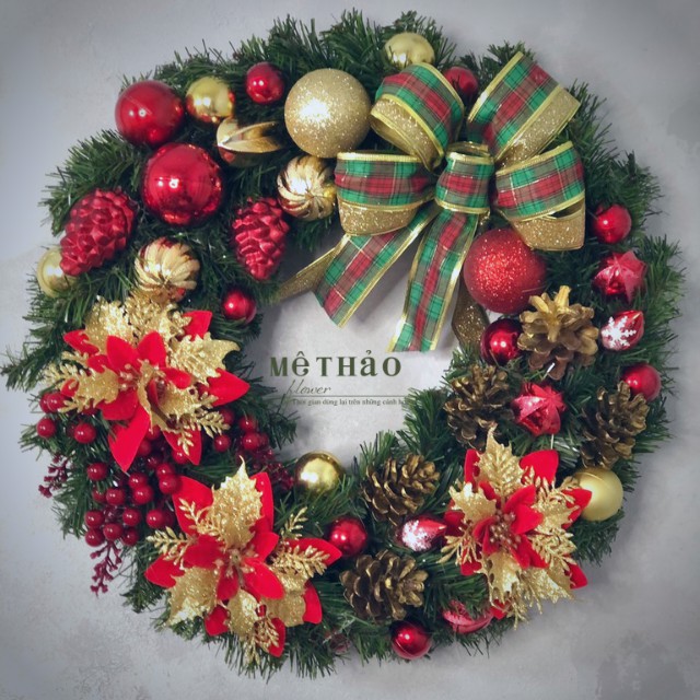 (Giá Tại Xưởng) Vòng Nguyệt Quế Noel Trang Trí Giáng Sinh, Decor Phòng Khách, Shop, Studio của Mê Thảo Flower