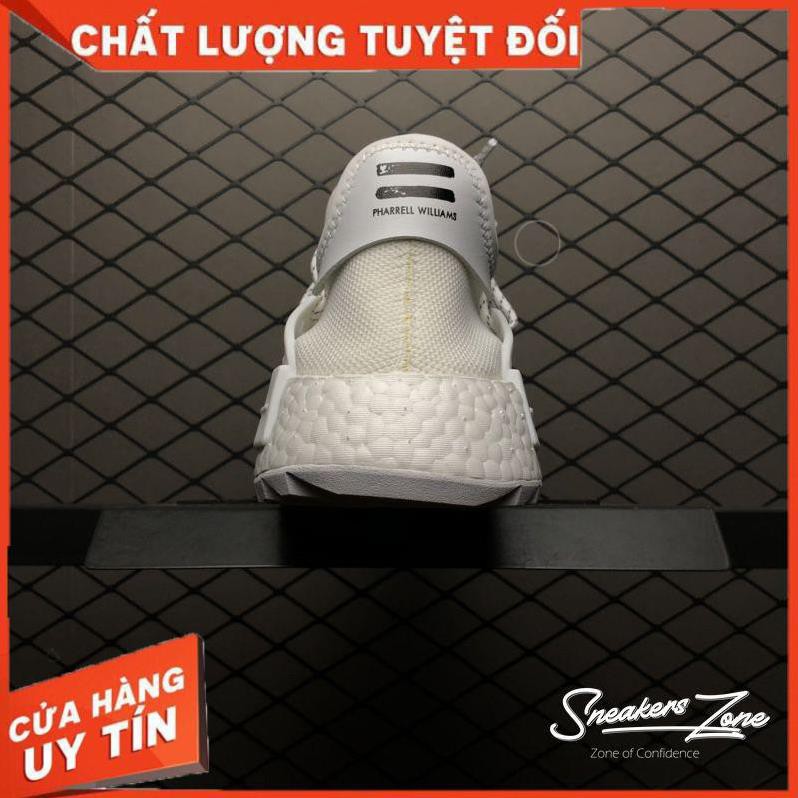 SALE (FREE SHIP + HỘP + QUÀ) Giày thể thao NMD Human Race Pharrell Trắng chữ đen siêu đẹp cho nam và nữ SALE 20% .