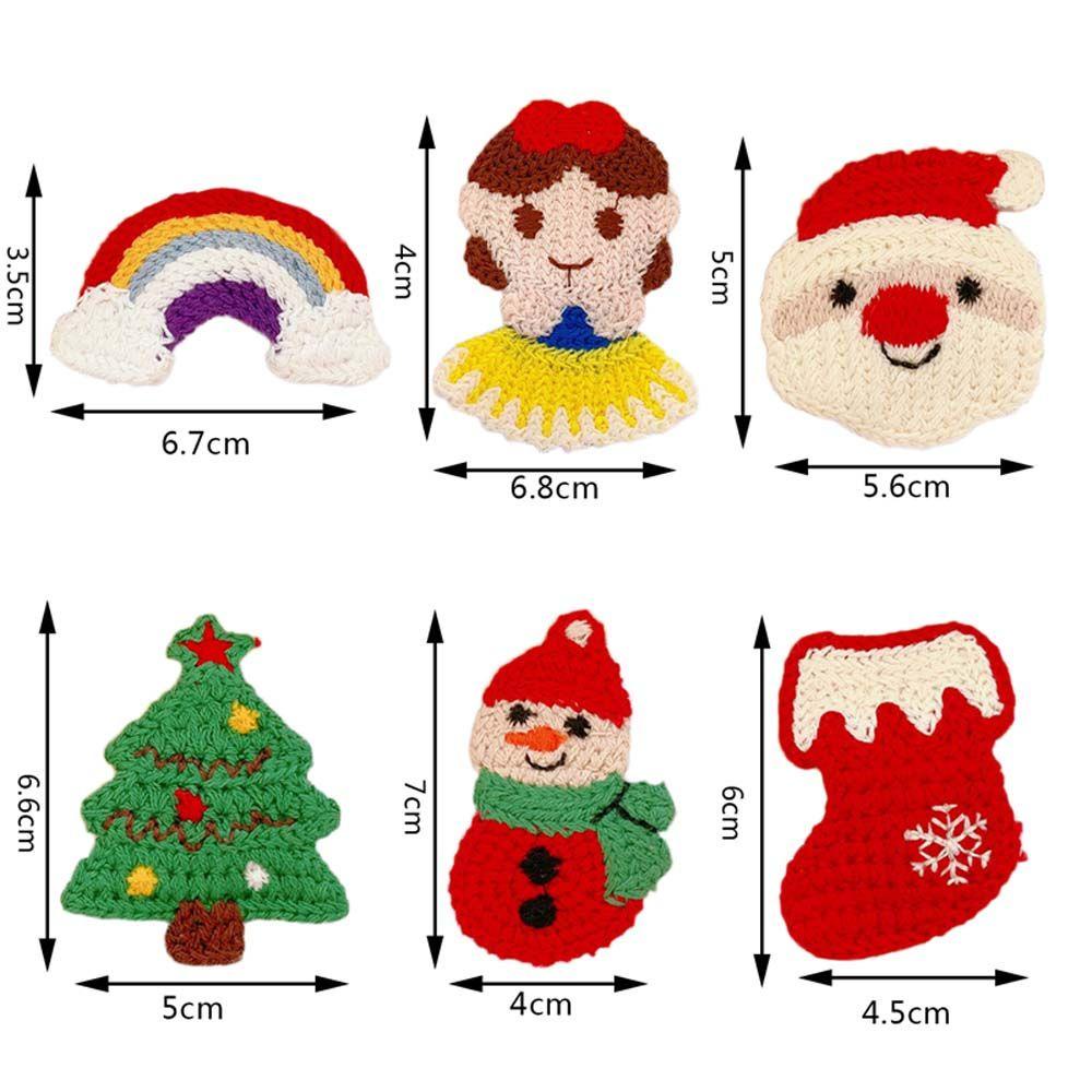 Kẹp Tóc Dệt Kim 15H Màu Cầu Vồng Họa Tiết Giáng Sinh Dễ Thương