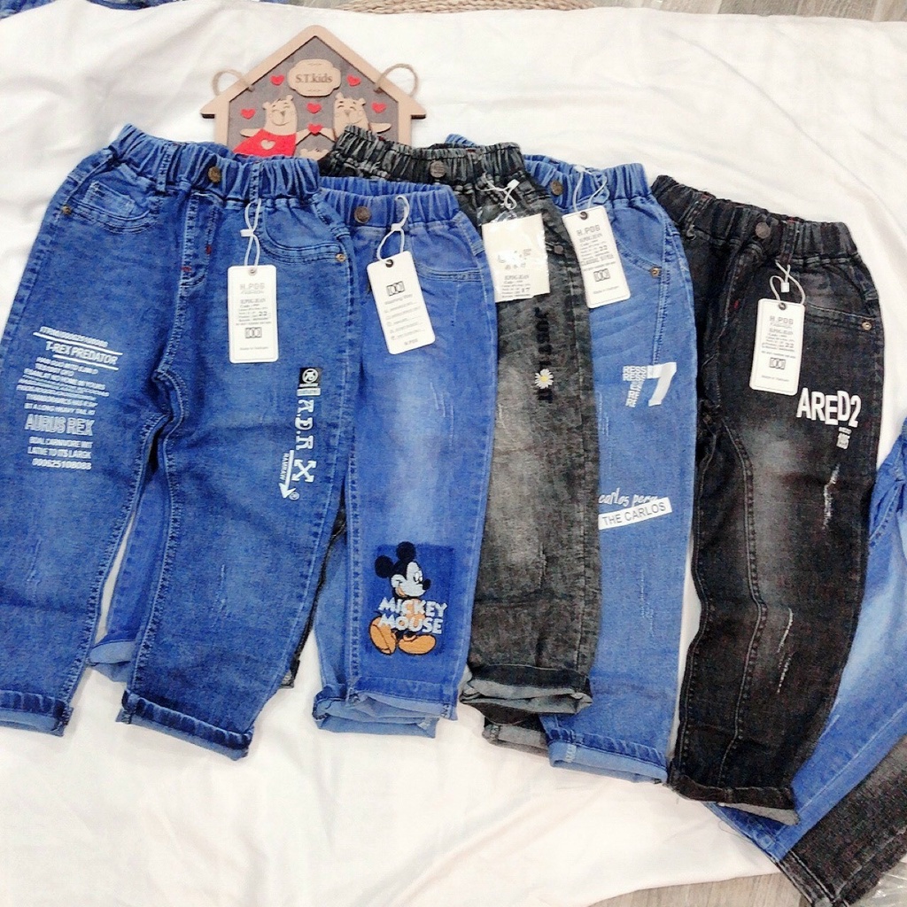 Quần jeans dài cá tính phong cách cho bé trai 10-35kg (RẤT NHIỀU MẪU-CHỈ GIAO MẪU NGẪU NHIÊN KHÔNG BÁN CHỌN)