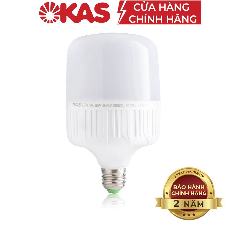 Bóng đèn LED siêu sáng OKAS thân nhôm công suất kích thước 28W 30W 40W 50W 65W ánh sáng trắng gấp 7 lần