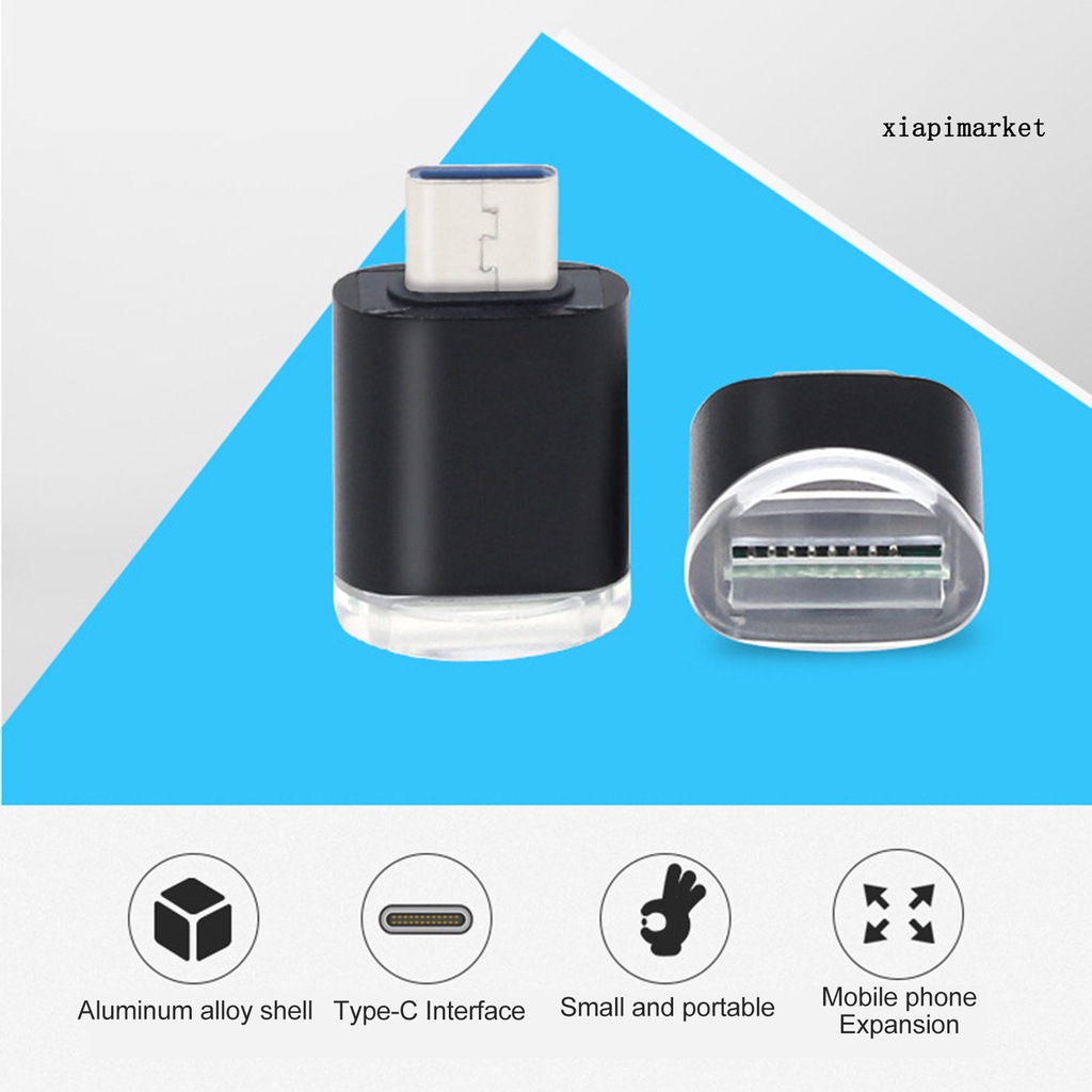 LOP_Mini Portable Type-c OTG Adapter High Speed Aluminum Alloy Memory Card Reader