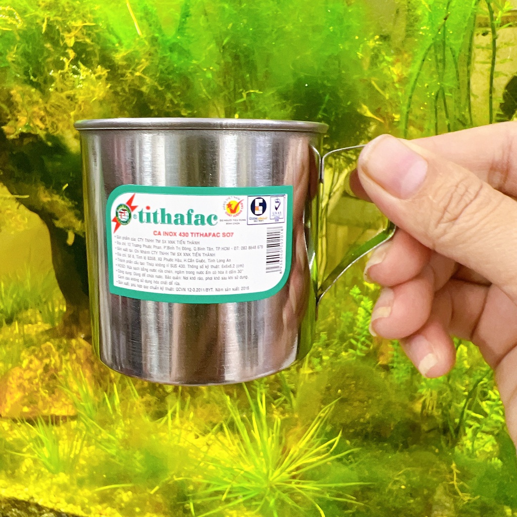 Cốc inox có quai dày dặn TITHAFAC  - Ca Inox SUS 430 TIẾN THÀNH siêu bền tiện lợi cho dã ngoại