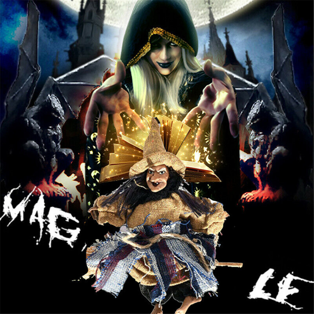 Mô Hình Búp Bê Phù Thủy Bằng Gỗ Nhiều Màu Sắc Độc Đáo Trang Trí Nhà Cửa/ Tiệc Halloween