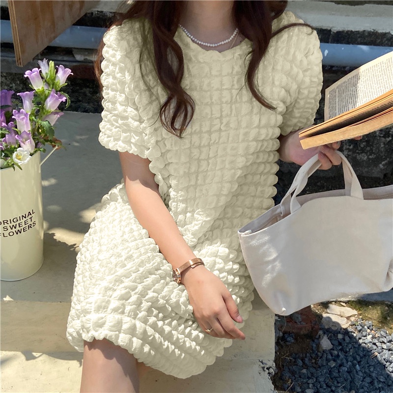Đầm Zanzea tay ngắn họa tiết caro thời trang phong cách Hàn Quốc cho nữ