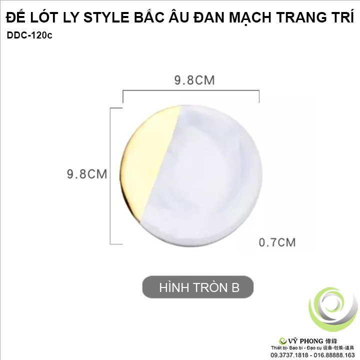 ĐẾ LÓT LY SỨ ĐÁ MARBLE CHỐNG TRƯỢT STYLE BẮC ÂU PHỤ KIỆN TRANG TRÍ CHỤP ẢNH SẢN PHẨM INS DDC-120