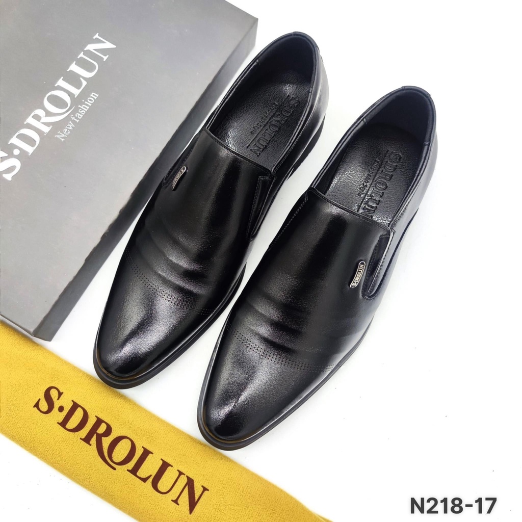 Giày tây SDROLUN ❤️FREESHIP❤️ Giày công sở nam Quảng Châu cao cấp dáng lười mũi nhọn chất liệu da nhẵn N218-17
