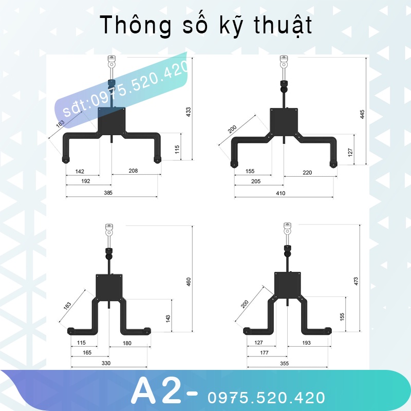 A2 - #Bộ kẹp màn hình [17-32 icnh] #Sử dụng cho màn hình không có lỗ ốc [Ưu việt hơn Fp1]