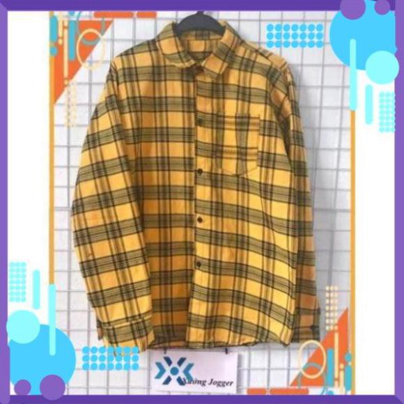 [Mặc Là Sang] Áo sơ mi caro flannel vàng ullzang ảnh thật shop chụp VV