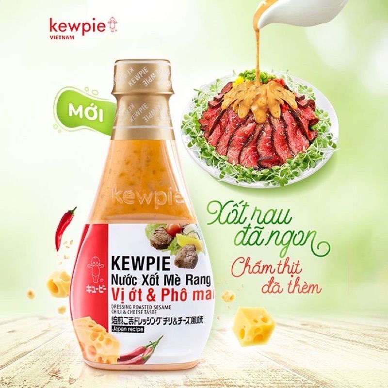 Nước Sốt mè rang Kewpie vị ớt và phomai thơm ngon 210ml