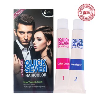 Nhuộm phủ bạc nhanh 7 phút quick seven s6 nâu đậm hàn quốc