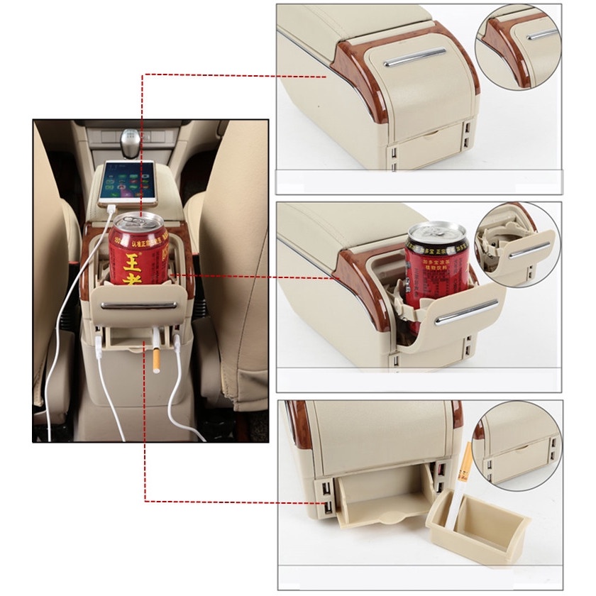 Hộp Tỳ Tay Xe Hơi HONDA BRV BRIO RS Có Thể Điều Chỉnh Trung Tâm Điều Chỉnh Trung Tâm Hộp Đựng Đồ Dùng