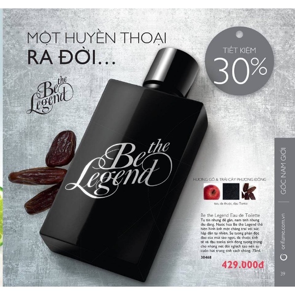 Nước hoa Nam Be The Legend Thụy Điển EDT 75ML