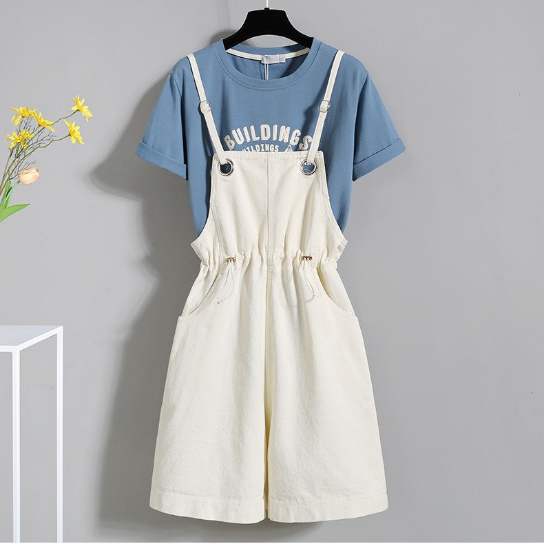 HL Fashion| HLS03 Set 2 mảnh áo phông + yếm bò cực teen hot hit 2021