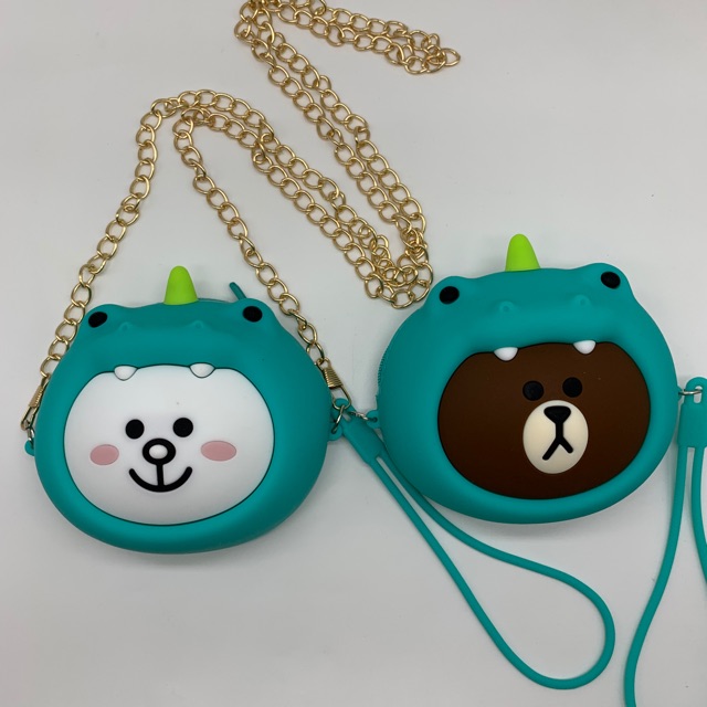 Túi ví gấu brown cony silicon cao cấp