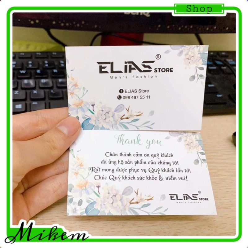 CARD VISIT, THANK YOU, PHIẾU TÍCH ĐIỂM IN THEO YÊU CẦU (hộp 50 card) _ Mikem