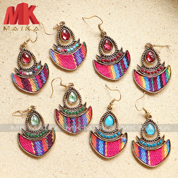 Khuyên Tai Dạng Hạt Vintage MK MAIKA Mẫu Dài MKKT118, khuyên tai thời trang độc đáo, phong cách retro, phù hợp đi biển