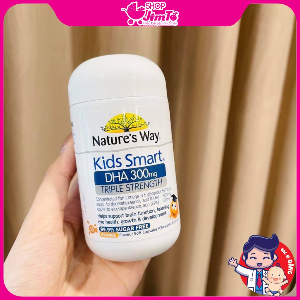 DHA Nature's Way Kids Smart DHA Giúp Tăng Cường Trí Thông Minh Cho Trẻ Lọ 50 Viên