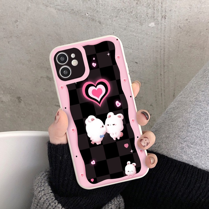Ốp iPhone Tình yêu gấu thỏ siêu cute ốp lưng iphone 8plus 6s 7 plus x xr xsmax 11 promax 12 promax 11pro 13promax vuông