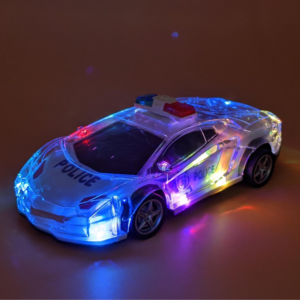Xe cảnh sát điều khiển - Đèn led 3D xung quanh xe nhiều màu sắc đẹp mắt [Nhiều Mẫu]