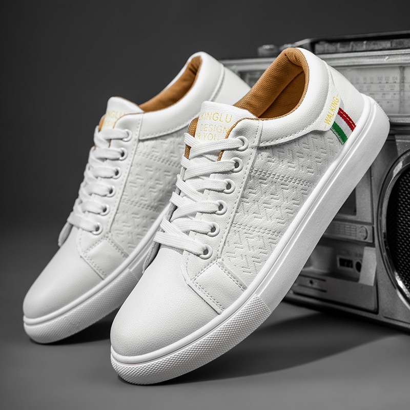 Giày Thể Thao Nam Màu Trắng Xu Hướng Mới Hàn Quốc 2021