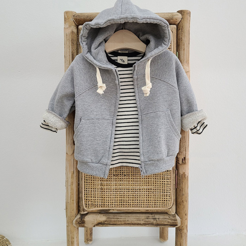 Áo khoác hoodie màu trơn thời trang muà thu dành cho bé