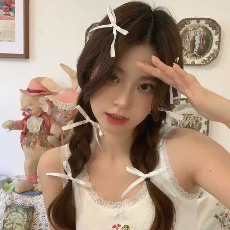 Kẹp tóc ruy băng dễ thương hottrend PK15