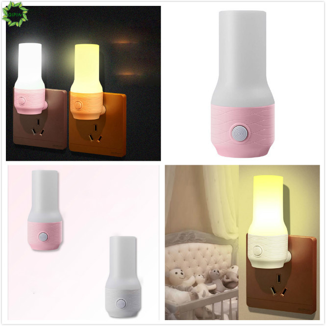 Cod Qipin Simple Plug-in Switch Energy-saving Night Light White Warm Lamp LED Bedroom Home Decor