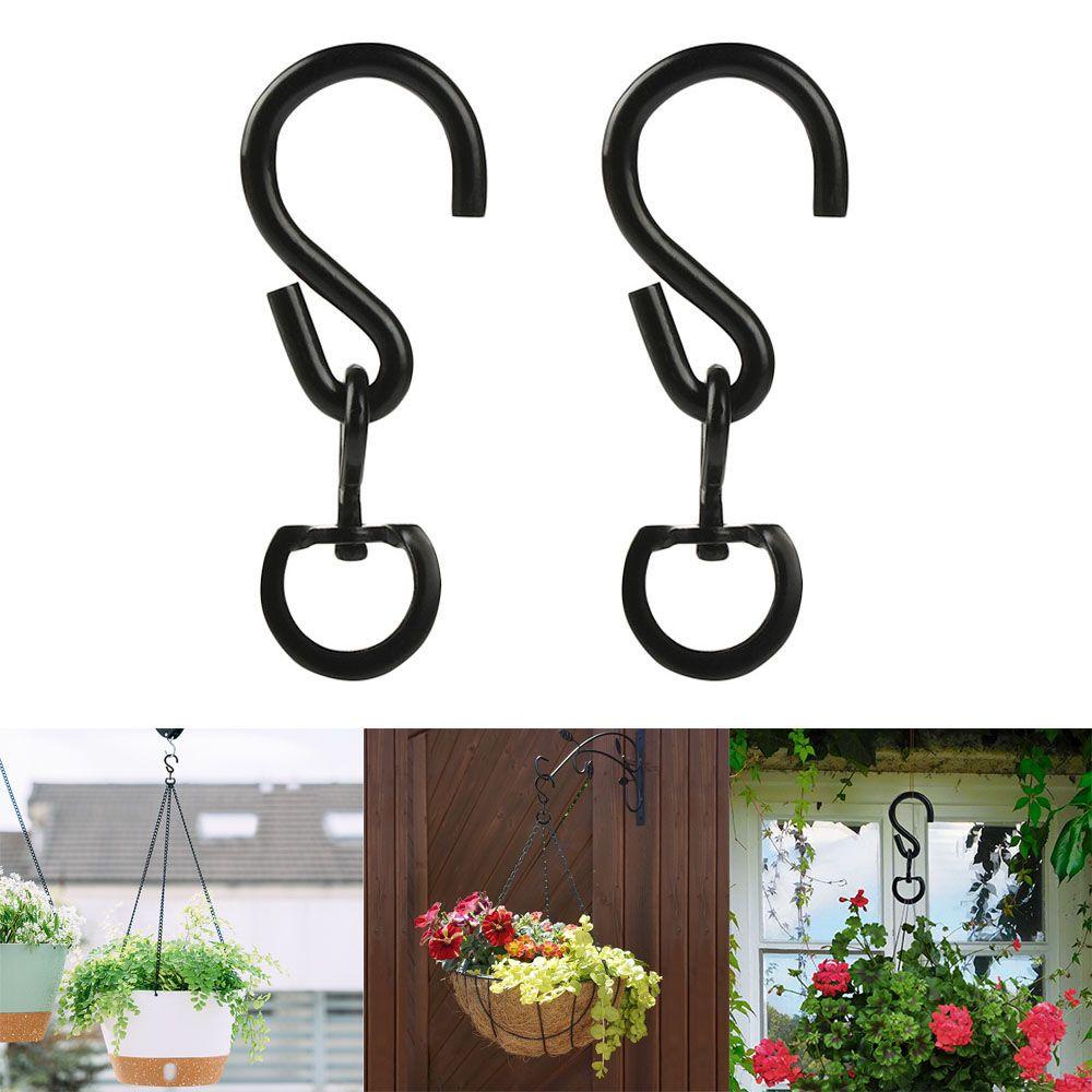 Set 24 Móc Treo Chậu Hoa / Chậu Hoa Dạng Xoay Làm Bằng Thép Không Gỉ Tiện Lợi