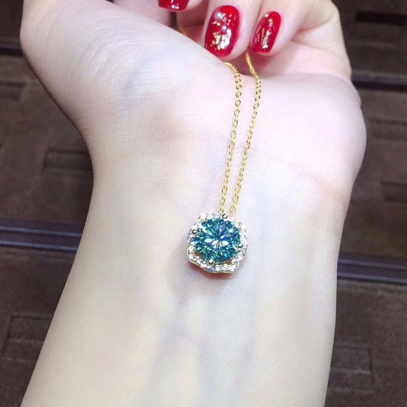Mặt Dây Chuyền Hình Moissanite Pt950 Độc Đáo Thời Trang Cho Nữ