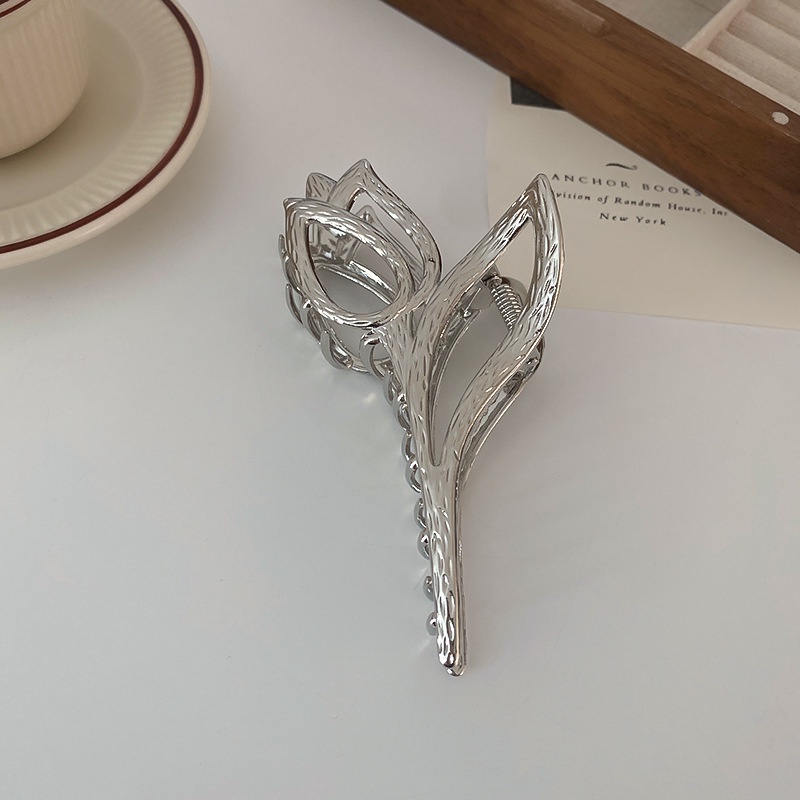 Kẹp Tóc Hình Hoa Tulip / Cá Mập Bằng Kim Loại Thời Trang Cá Tính