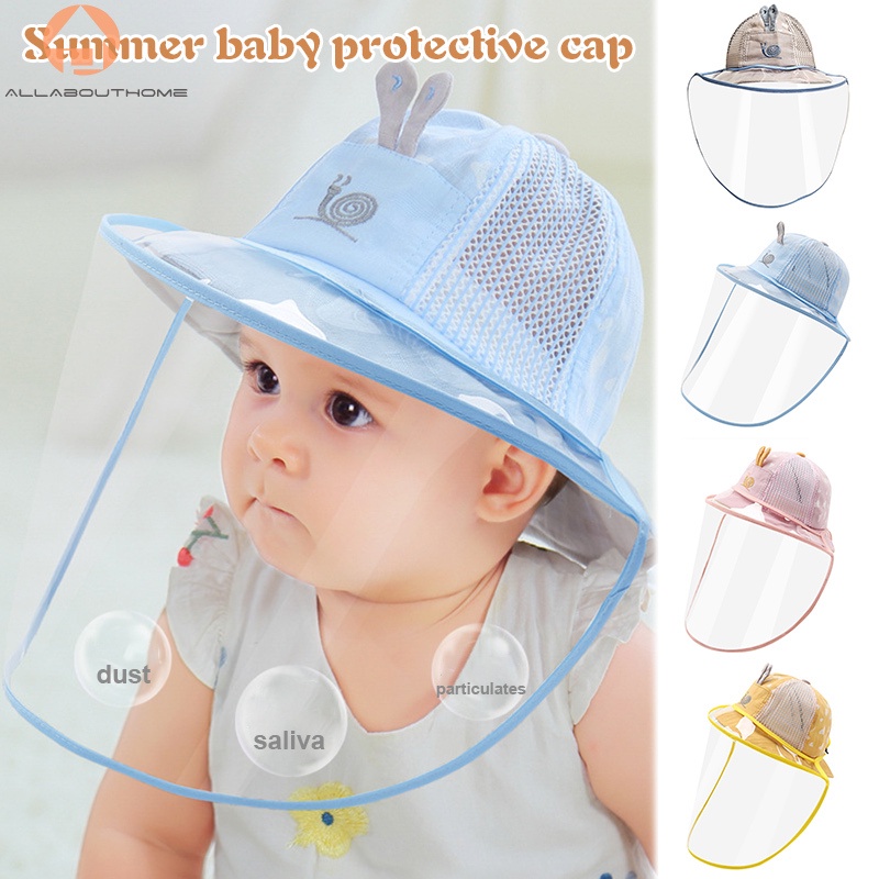 Abh Mũ Tai Bèo Có Tấm Che Mặt Trong Suốt Chống Bụi Chống Giọt Bắn Họa Tiết Hoạt Hình Cho Bé