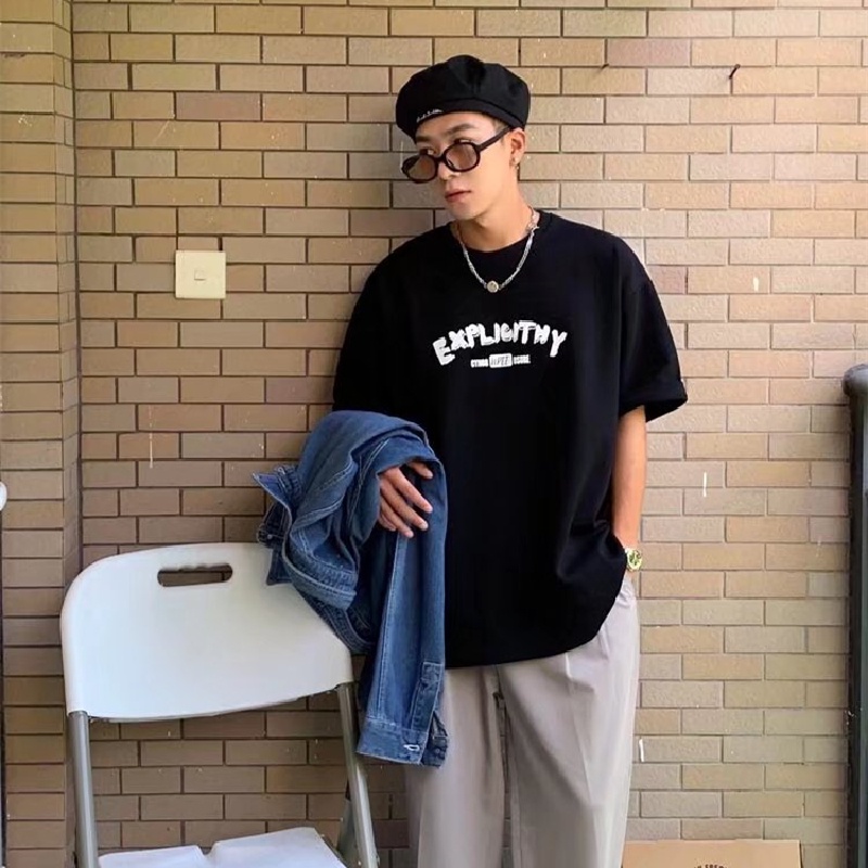 Áo Thun Tay Ngắn Cổ Tròn Thời Trang Hàn Quốc Cho Nam Size M-5XL