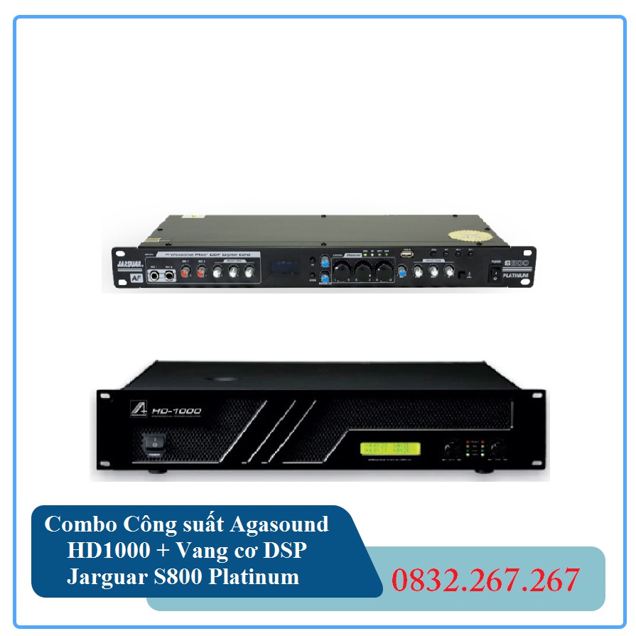 Combo Công suất Agasound HD1000 + Vang cơ DSP Jarguar S800 Platinum