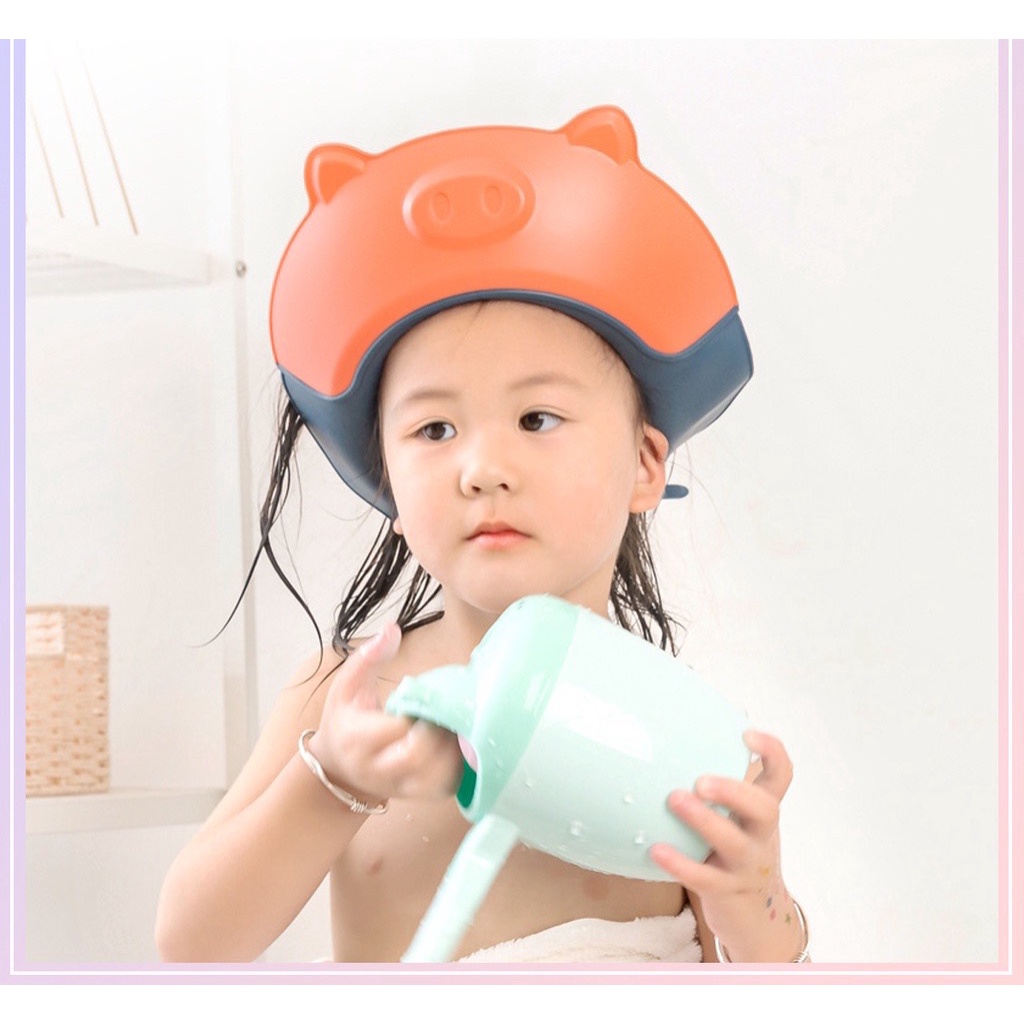 Mũ gội đầu chắn nước cho bé nhựa PP, có thể điều chỉnh vòng đầu