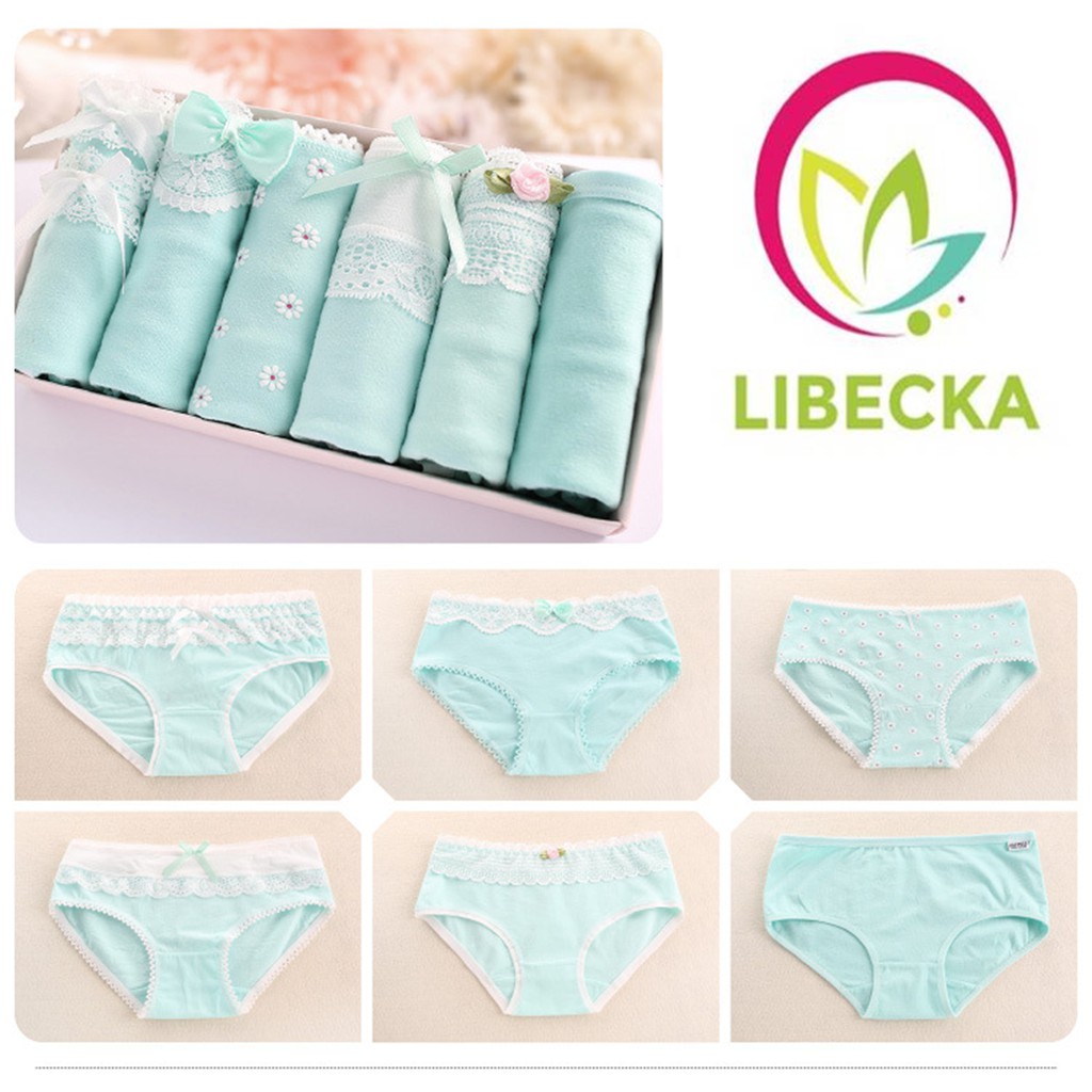 Set 6 Quần lót nữ có hộp quà tặng siêu đẹp nhiều mẫu dễ thương kháng khuẩn cao cấp thời trang LIBECKA QLN17 | WebRaoVat - webraovat.net.vn