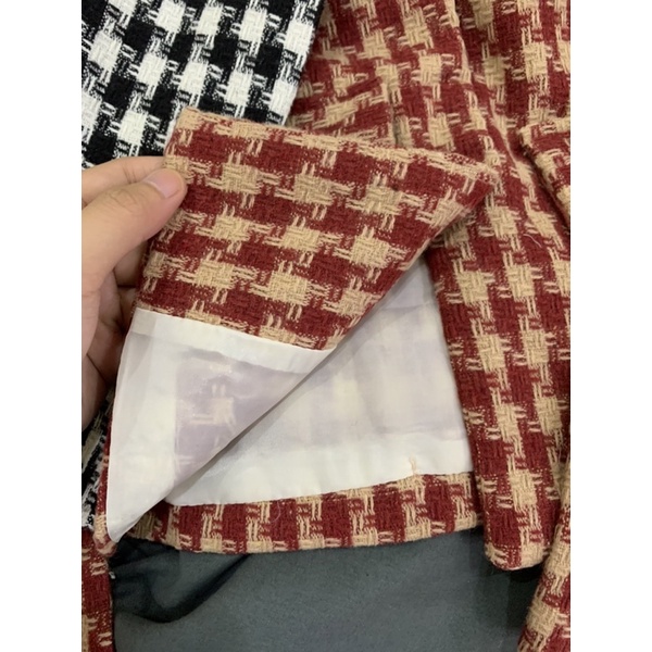 Áo khoác dạ tweed nữ vintage cúc vàng tiểu thư siêu hot - hàng có sẵn