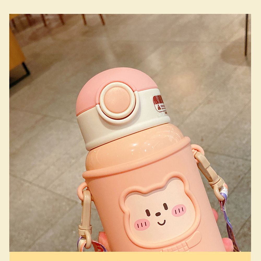 Bình Nước Giữ Nhiệt Bằng Thép Không Gỉ Kèm Ống Hút 450ml Nhiều Màu Sắc