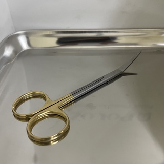 Kéo góc 45° thẩm mỹ chuôi vàng Đức 12cm