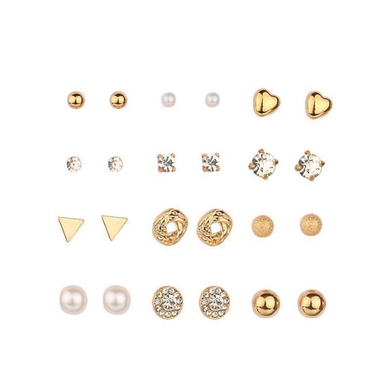 [Giá sỉ] Set 12 Đôi Bông Tai Nhiều Hạt Siêu Đẹp