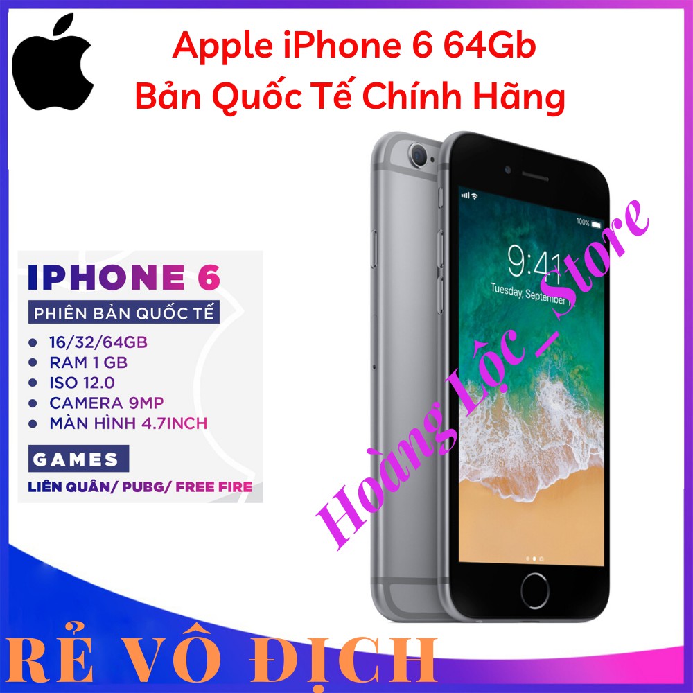 [Freeship] Điện Thoại iPhone 6 64gB Quốc Tế Chính Hãng Chuẩn Zin Mới Full Chức năng Bảo hành 1 Năm