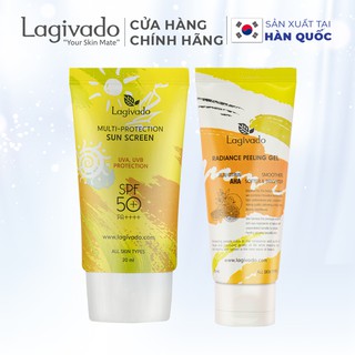 Bộ đôi Kem chống nắng Hàn Quốc Lagivado Multi-Protection 30 g và tẩy tế bào da chết Radiance Peeling 50 m thumbnail