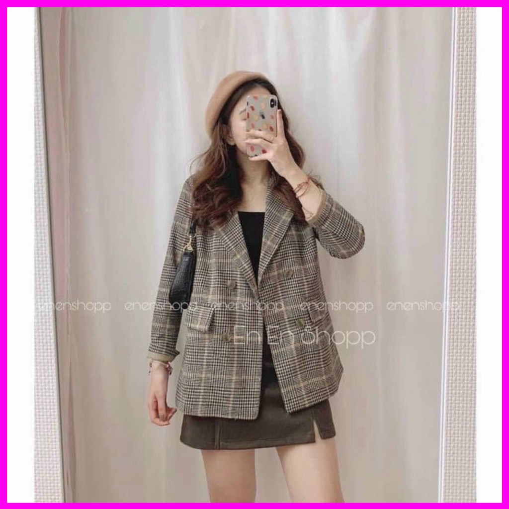 áo blazer dạ kẻ blazer loại 1 freeship50k