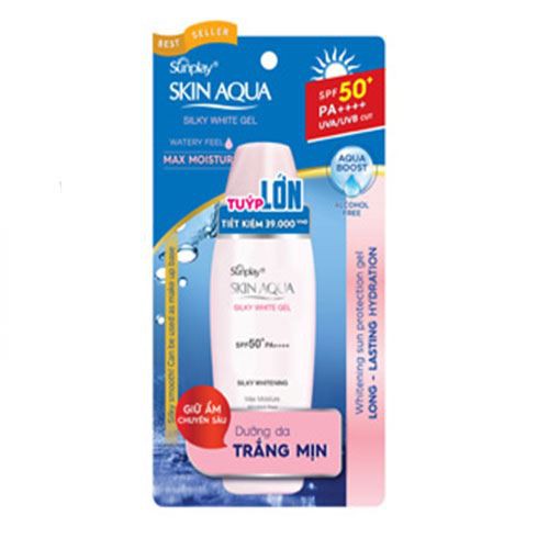 Gel Chống Nắng Dưỡng Da Trắng Mượt Sunplay Skin Aqua Silky White Gel SPF50, PA++++ (70g)