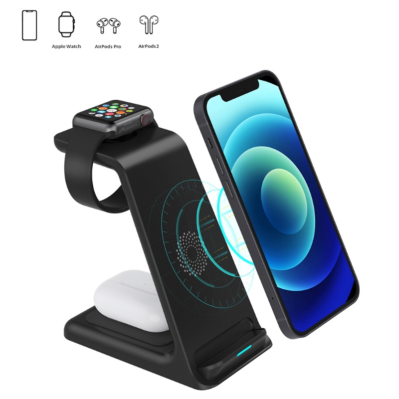 Đế Sạc Không Dây Nâng Cấp 3 Trong 1 Cho Điện Thoại Iphone