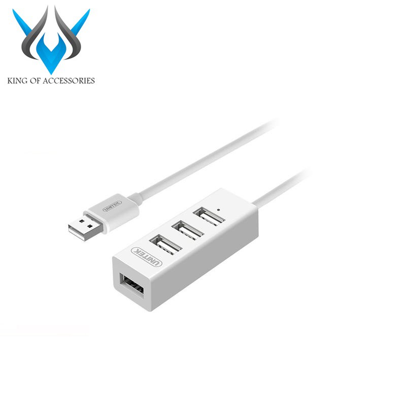 Bộ HUB chia cổng USB 2.0 Unitek Y-2146 từ 1 ra 4 cổng USB - siêu gọn (Trắng)