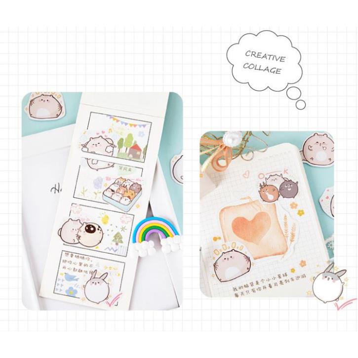 Bộ 46 Sticker Mèo Ú Hàn Quốc dán trang trí E47